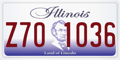 IL license plate Z701036