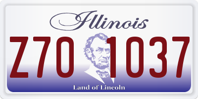 IL license plate Z701037