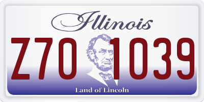 IL license plate Z701039