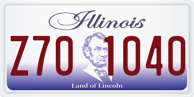 IL license plate Z701040