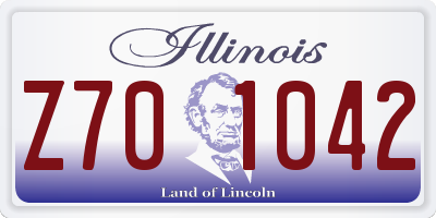 IL license plate Z701042