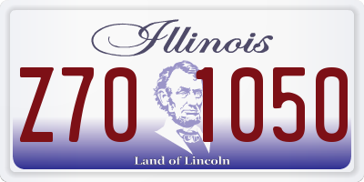 IL license plate Z701050