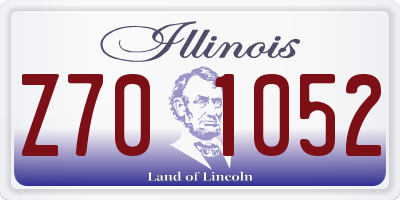 IL license plate Z701052
