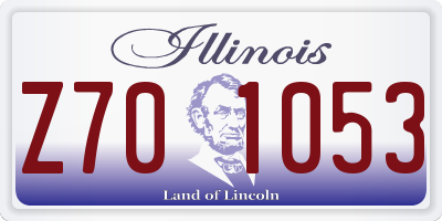 IL license plate Z701053