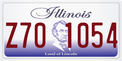 IL license plate Z701054