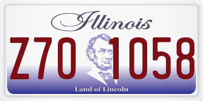 IL license plate Z701058