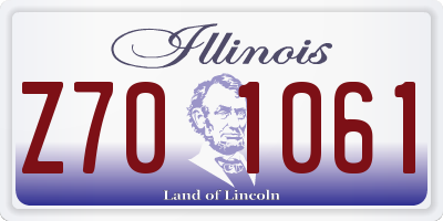 IL license plate Z701061
