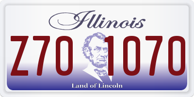 IL license plate Z701070