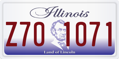 IL license plate Z701071