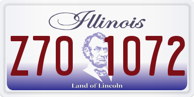IL license plate Z701072