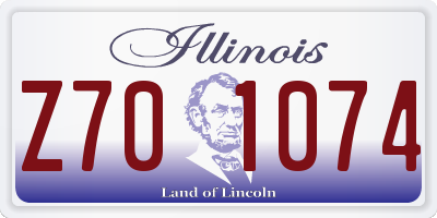 IL license plate Z701074