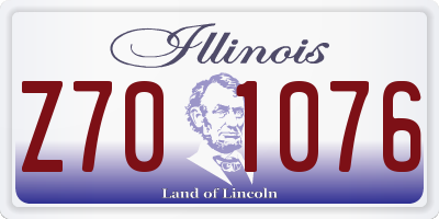 IL license plate Z701076