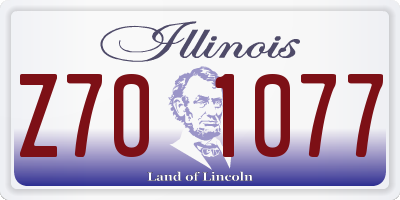 IL license plate Z701077