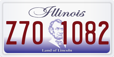 IL license plate Z701082