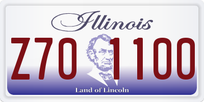IL license plate Z701100