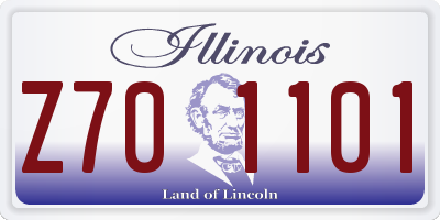 IL license plate Z701101
