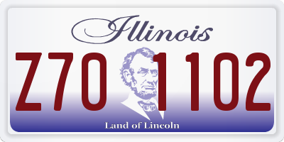 IL license plate Z701102
