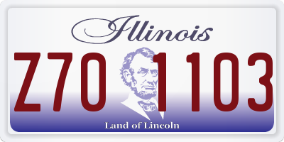 IL license plate Z701103