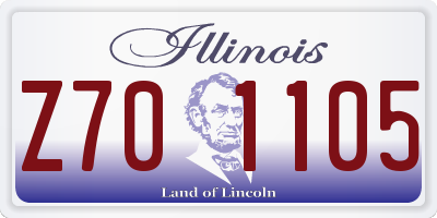IL license plate Z701105