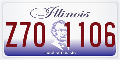 IL license plate Z701106