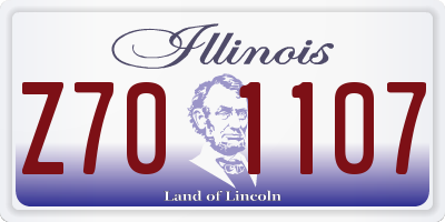 IL license plate Z701107