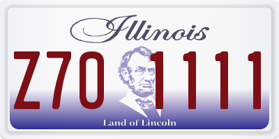 IL license plate Z701111