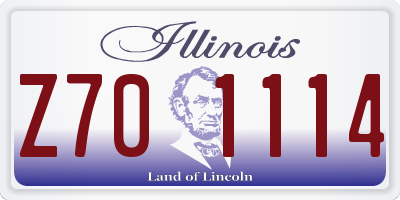 IL license plate Z701114