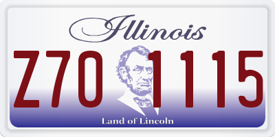 IL license plate Z701115