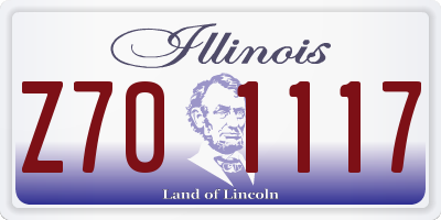 IL license plate Z701117