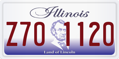 IL license plate Z701120