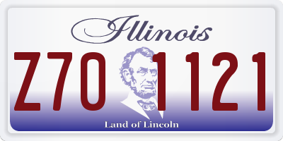 IL license plate Z701121