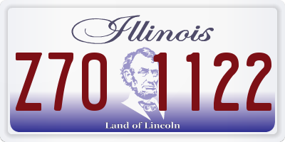IL license plate Z701122