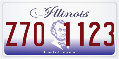IL license plate Z701123