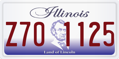 IL license plate Z701125