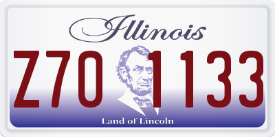IL license plate Z701133