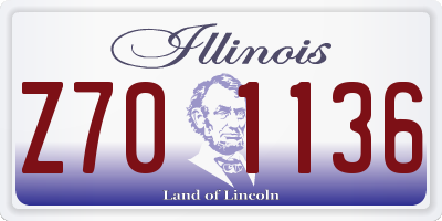 IL license plate Z701136