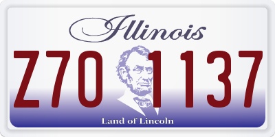 IL license plate Z701137