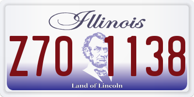 IL license plate Z701138