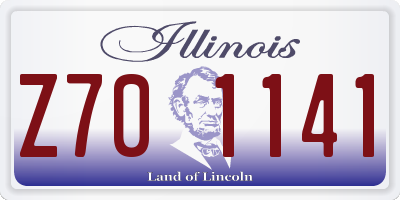IL license plate Z701141