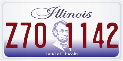 IL license plate Z701142