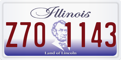 IL license plate Z701143