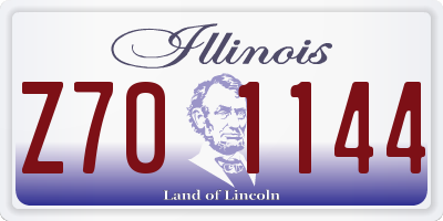 IL license plate Z701144