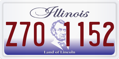IL license plate Z701152