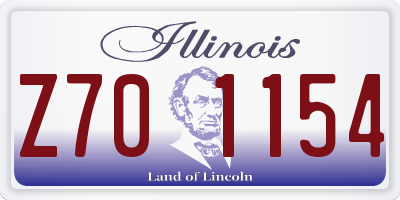 IL license plate Z701154