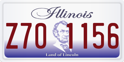 IL license plate Z701156