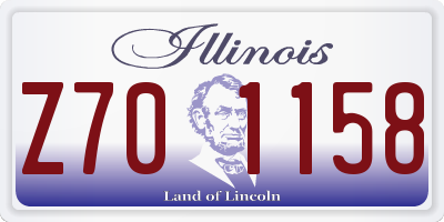IL license plate Z701158