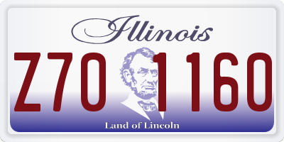 IL license plate Z701160