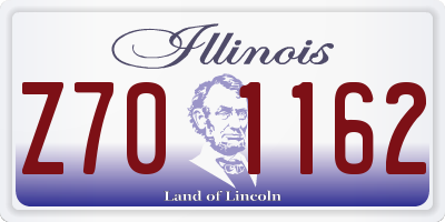 IL license plate Z701162