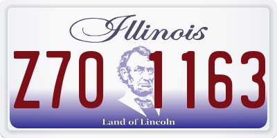 IL license plate Z701163