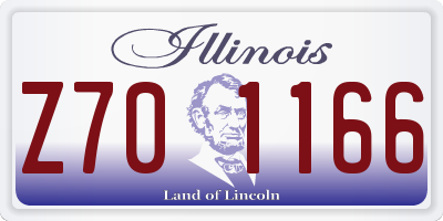 IL license plate Z701166